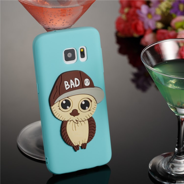 Cute 3D Male Owl Patterned TPU Protective Phone Cover for Samsung Galaxy S7 SM-G930 - Baby Blue-4