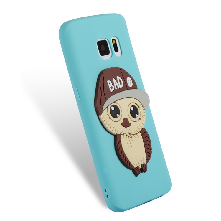 Cute 3D Male Owl Patterned TPU Protective Phone Cover for Samsung Galaxy S7 SM-G930 - Baby Blue-6