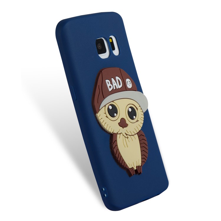 Cute 3D Male Owl Patterned Soft TPU Protector Phone Shell for Samsung Galaxy S7 SM-G930 - Dark Blue-5