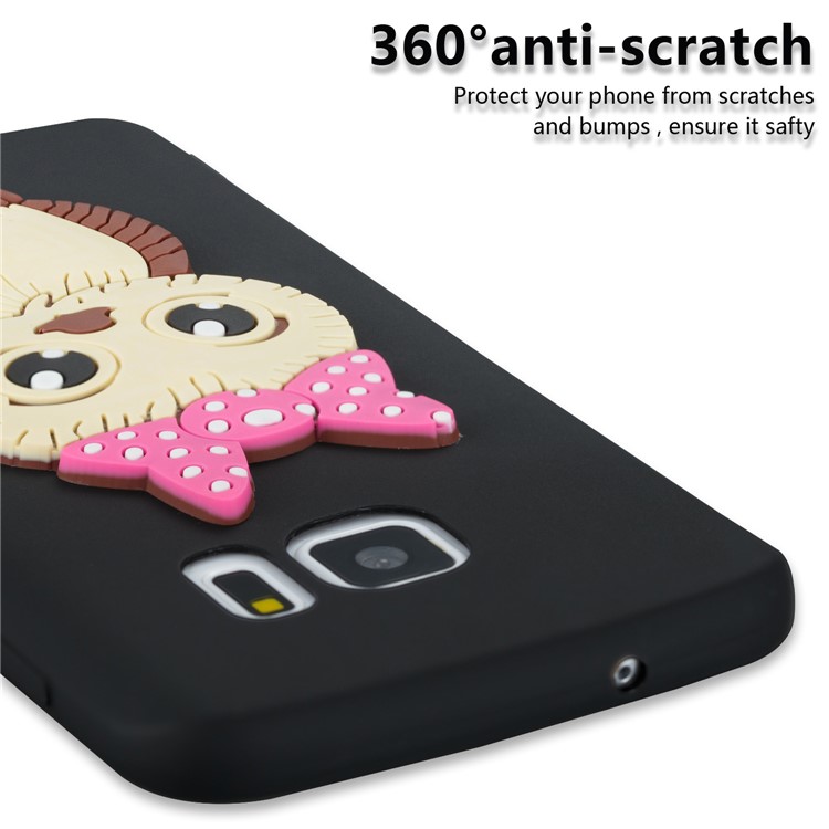 Cute 3D Female Owl Patterned TPU Case for Samsung Galaxy S7 SM-G930 - Black-2