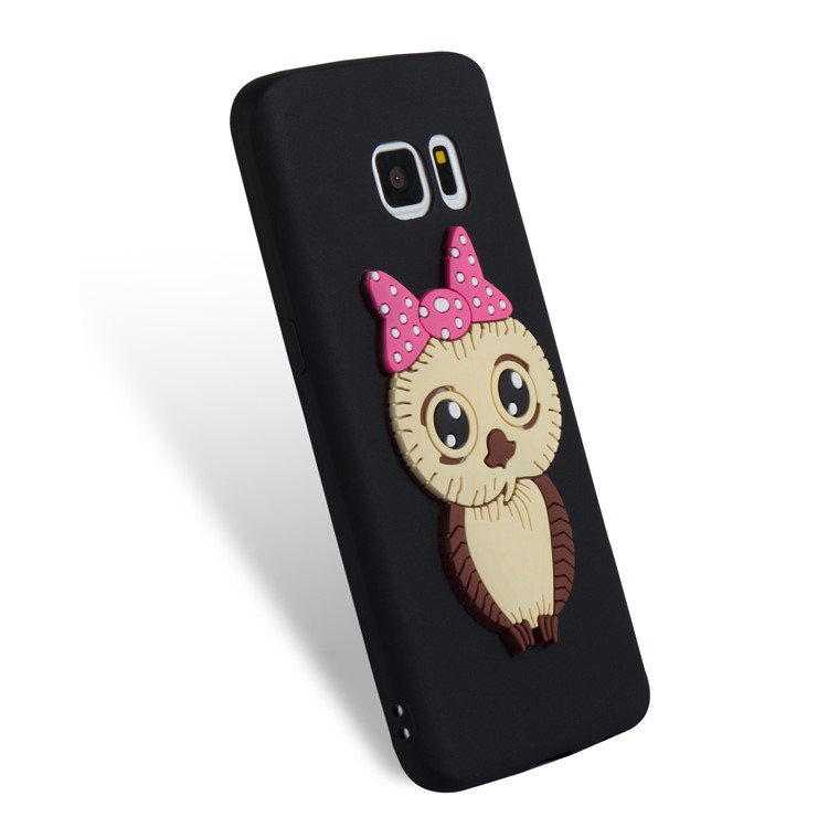 Cute 3D Female Owl Patterned TPU Case for Samsung Galaxy S7 SM-G930 - Black-6