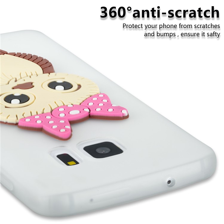 Cute 3D Female Owl Patterned TPU Cover for Samsung Galaxy S7 SM-G930 - White-2