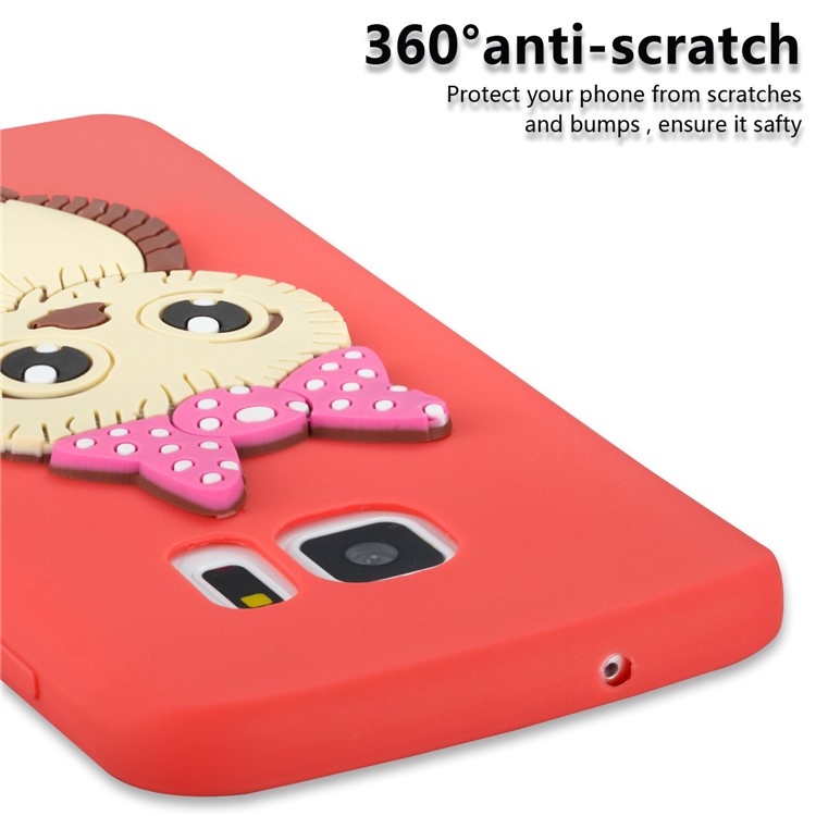 Cute 3D Female Owl Patterned TPU Shell for Samsung Galaxy S7 SM-G930 - Red-2