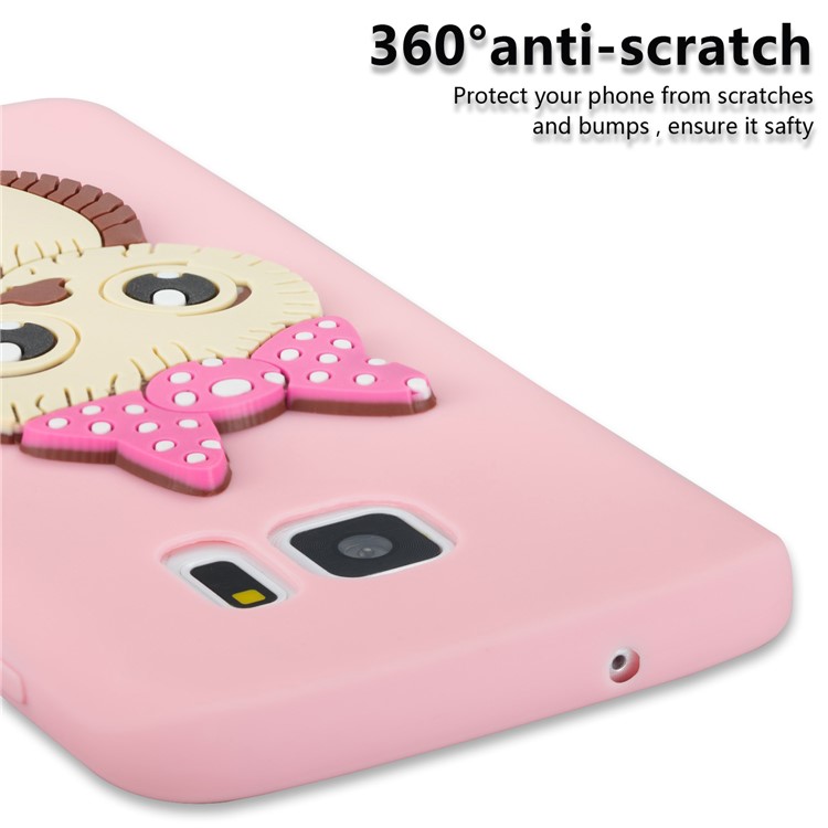 Cute 3D Female Owl Patterned TPU Mobile Phone Case for Samsung Galaxy S7 SM-G930 - Pink-2