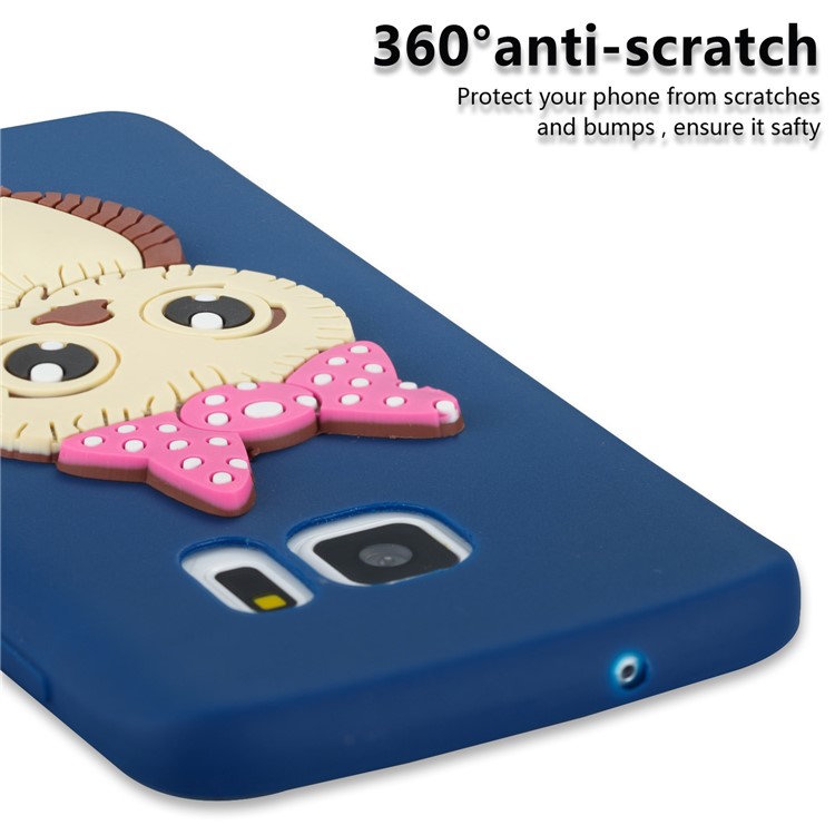 Cute 3D Female Owl Patterned TPU Mobile Phone Cover Shell for Samsung Galaxy S7 SM-G930 - Dark Blue-2