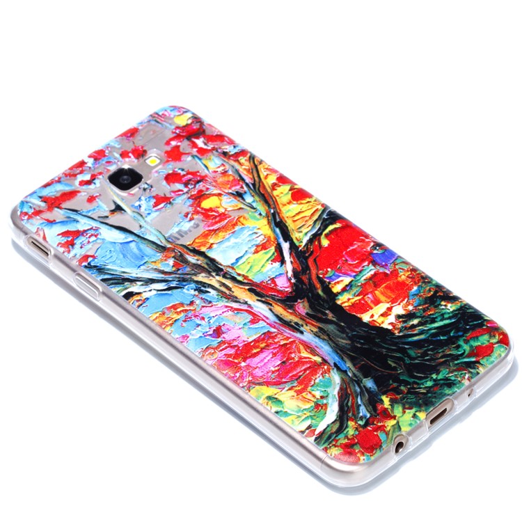 Rubberized Embossed Soft TPU Case for Samsung Galaxy J7 Prime/On Nxt - Colored Painting Tree-3