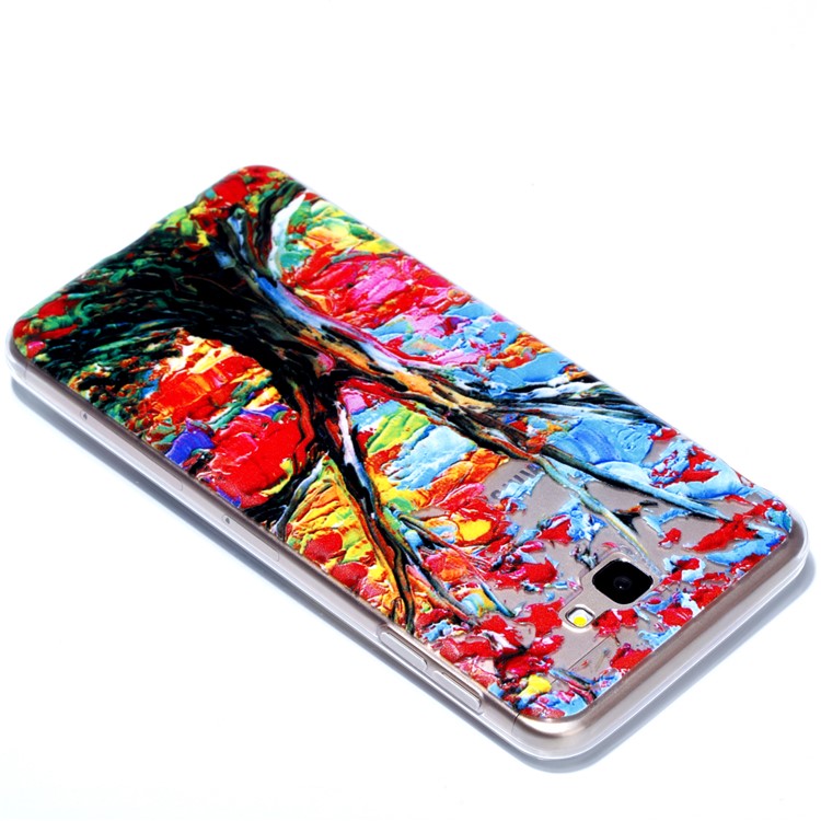 Rubberized Embossed Soft TPU Case for Samsung Galaxy J7 Prime/On Nxt - Colored Painting Tree-4