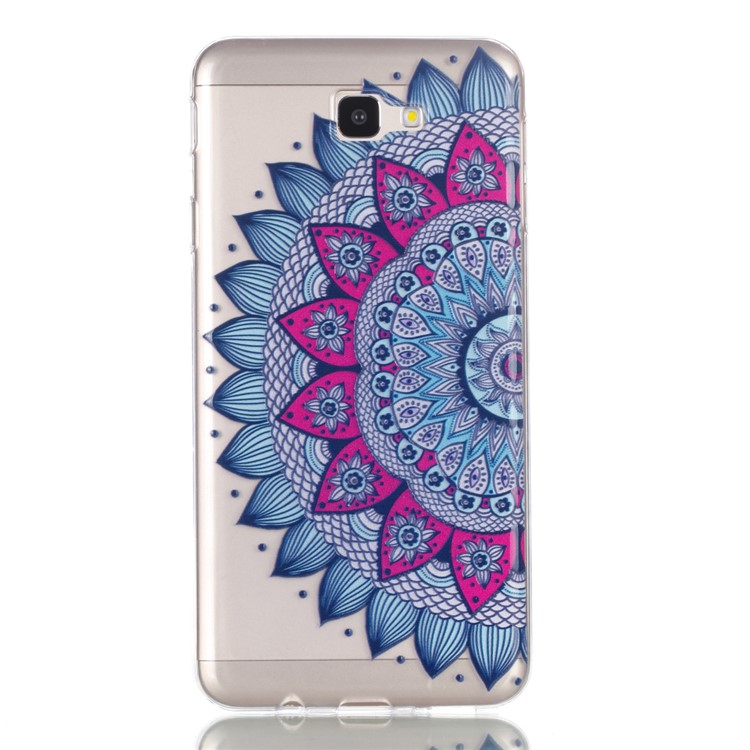Rubberized Embossed Soft TPU Shell for Samsung Galaxy J7 Prime (2016)/On Nxt - Half Mandala Flower-2