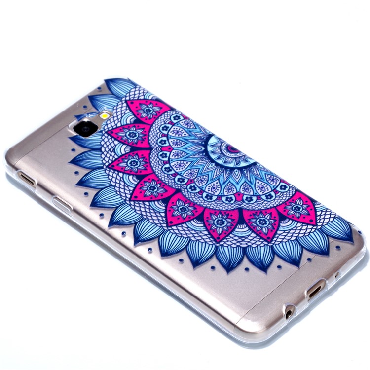 Rubberized Embossed Soft TPU Shell for Samsung Galaxy J7 Prime (2016)/On Nxt - Half Mandala Flower-3