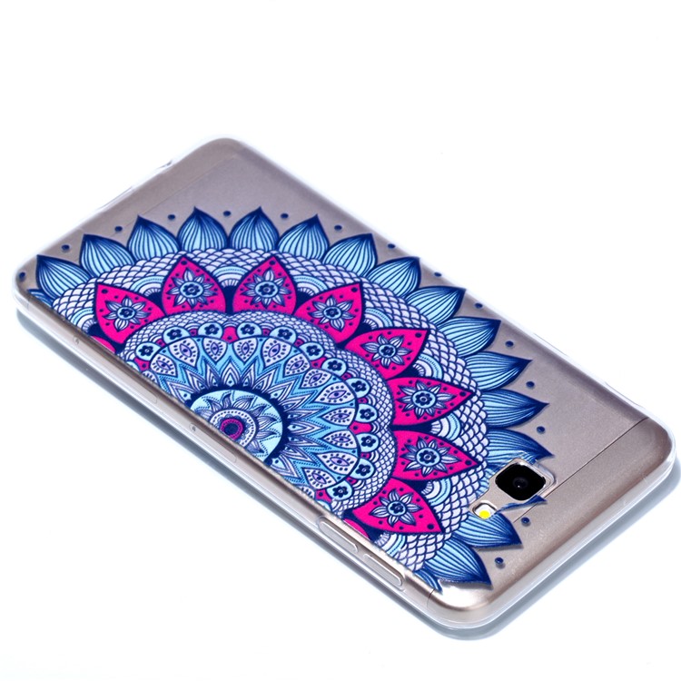 Rubberized Embossed Soft TPU Shell for Samsung Galaxy J7 Prime (2016)/On Nxt - Half Mandala Flower-4