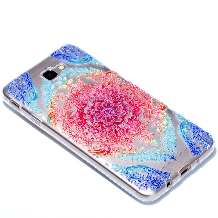 Rubberized Embossed Soft TPU Mobile Cover for Samsung Galaxy J7 Prime (2016)/On Nxt - Colorful Flower-3