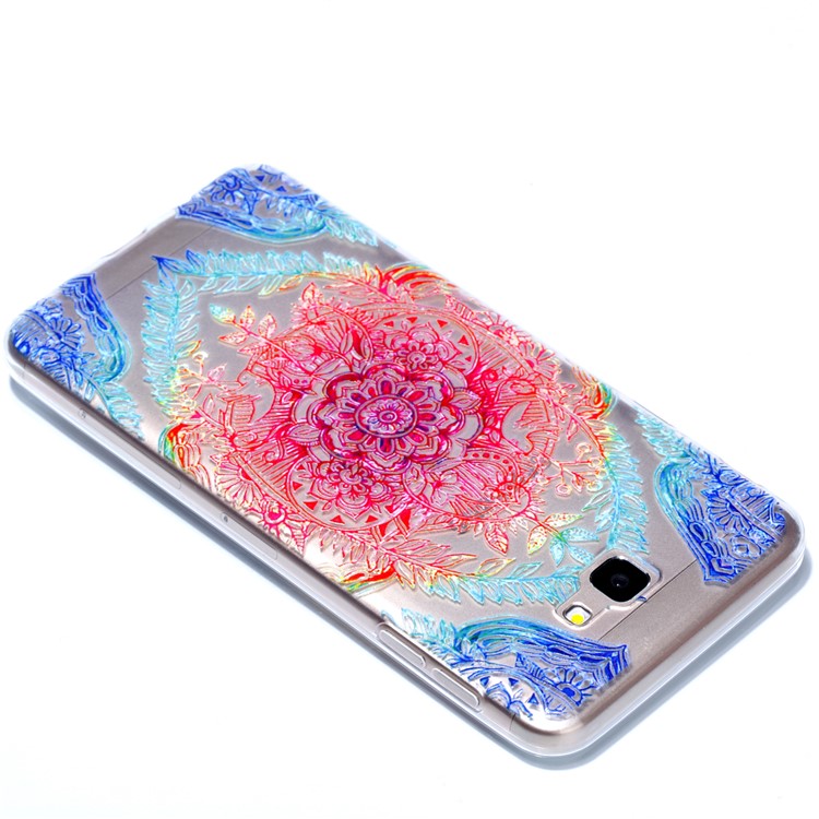 Rubberized Embossed Soft TPU Mobile Cover for Samsung Galaxy J7 Prime (2016)/On Nxt - Colorful Flower-4