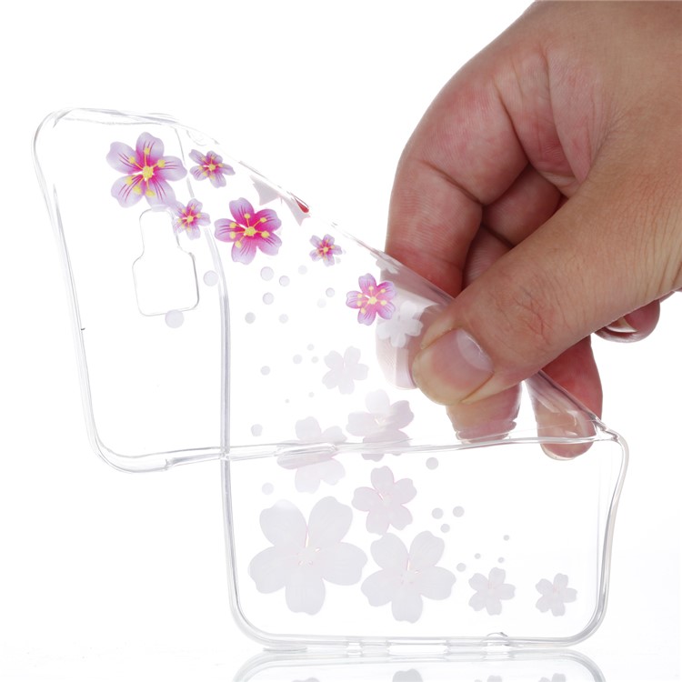 Rubberized Embossed Soft TPU Mobile Shell for Samsung Galaxy J7 Prime/On Nxt - Pink Butterfly and Flower-5