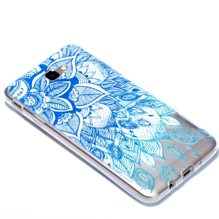 Rubberized Embossed Soft TPU Protection Mobile Shell for Samsung Galaxy J7 Prime (2016)/On Nxt - Henna Flower-3