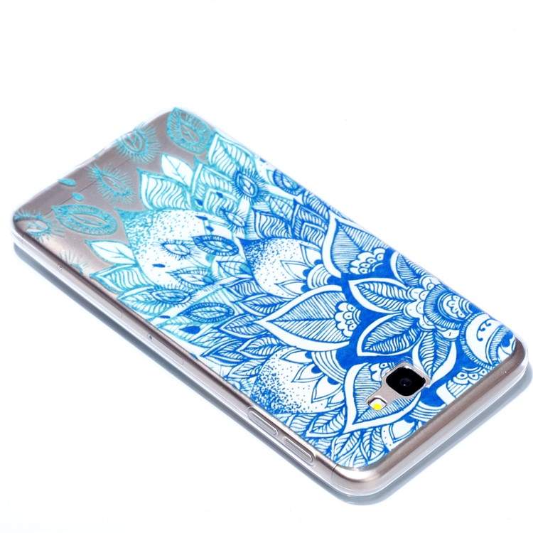 Rubberized Embossed Soft TPU Protection Mobile Shell for Samsung Galaxy J7 Prime (2016)/On Nxt - Henna Flower-4