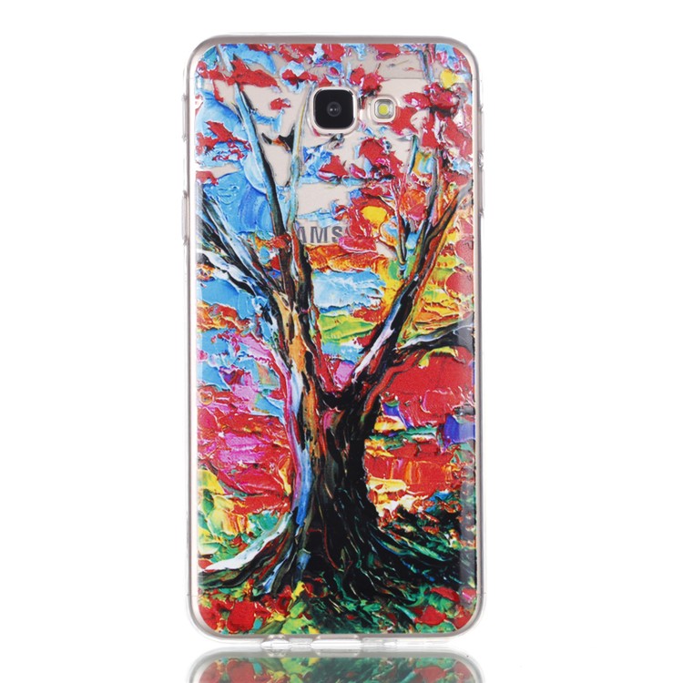 Embossment Patterned TPU Soft Back Case for Samsung Galaxy J5 Prime - Oil Painting-2
