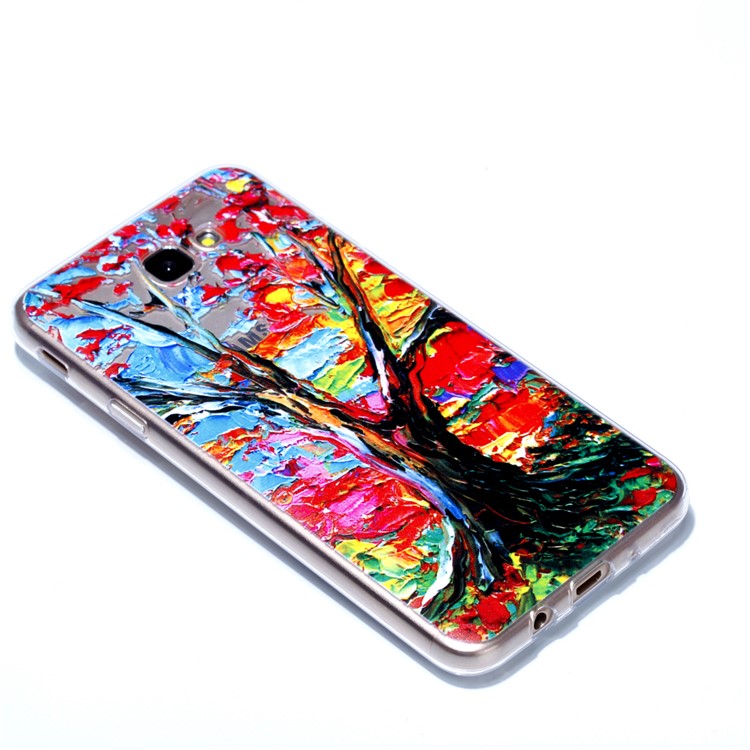 Embossment Patterned TPU Soft Back Case for Samsung Galaxy J5 Prime - Oil Painting-3