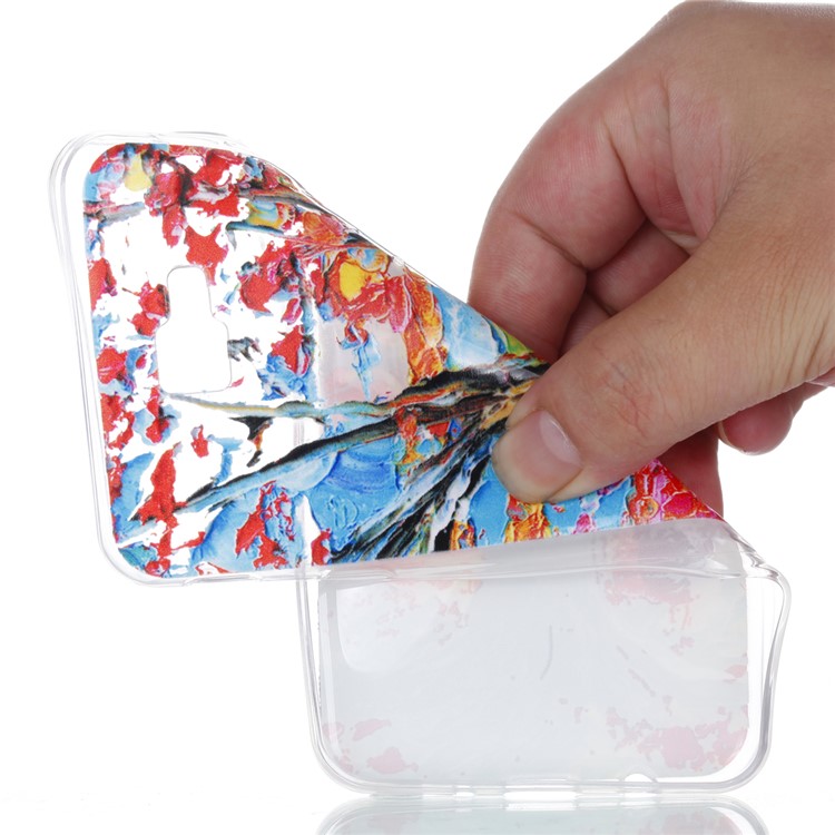 Embossment Patterned TPU Soft Back Case for Samsung Galaxy J5 Prime - Oil Painting-5