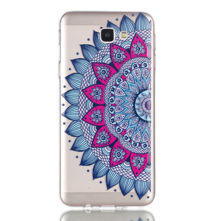 Embossment Patterned TPU Soft Back Shell for Samsung Galaxy J5 Prime - Half Flower-2