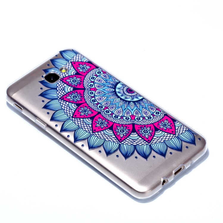 Embossment Patterned TPU Soft Back Shell for Samsung Galaxy J5 Prime - Half Flower-3