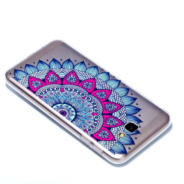 Embossment Patterned TPU Soft Back Shell for Samsung Galaxy J5 Prime - Half Flower-4