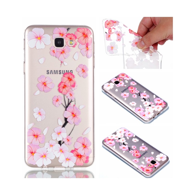 

Embossment Patterned TPU Soft Cell Phone Case for Samsung Galaxy J5 Prime - Falling Flower