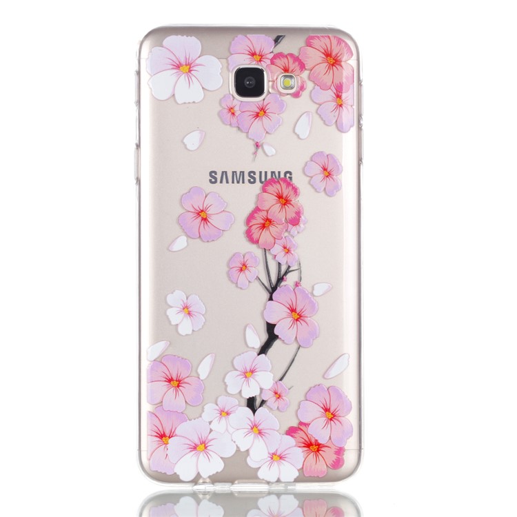 Embossment Patterned TPU Soft Cell Phone Case for Samsung Galaxy J5 Prime - Falling Flower-2