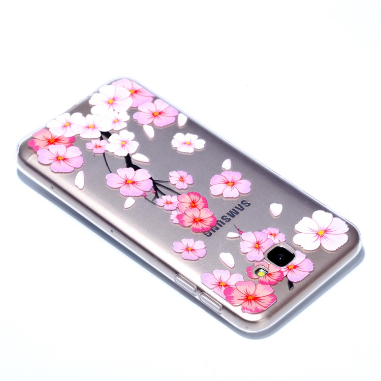Embossment Patterned TPU Soft Cell Phone Case for Samsung Galaxy J5 Prime - Falling Flower-4