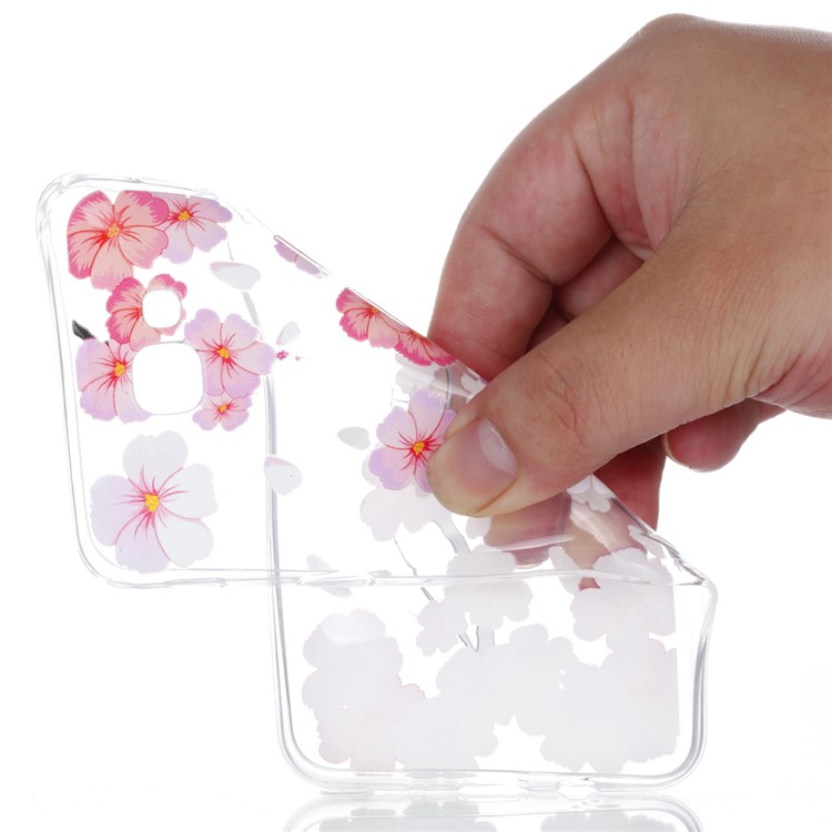 Embossment Patterned TPU Soft Cell Phone Case for Samsung Galaxy J5 Prime - Falling Flower-5