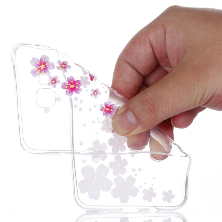 Embossment Patterned TPU Soft Mobile Phone Cover for Samsung Galaxy J5 Prime - Pink Butterfly and Flowers-5