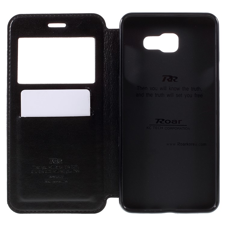 ROAR KOREA Window View Leather Stand Case for Samsung Galaxy A7 SM-A710F (2016) - Black-6