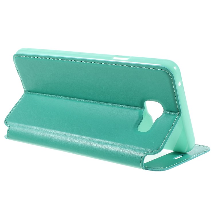 ROAR KOREA Window View PU Leather Stand Case for Samsung Galaxy A7 SM-A710F (2016) - Cyan-5