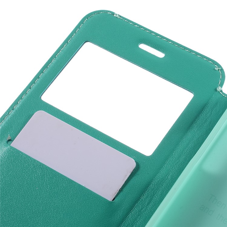 ROAR KOREA Window View PU Leather Stand Case for Samsung Galaxy A7 SM-A710F (2016) - Cyan-7