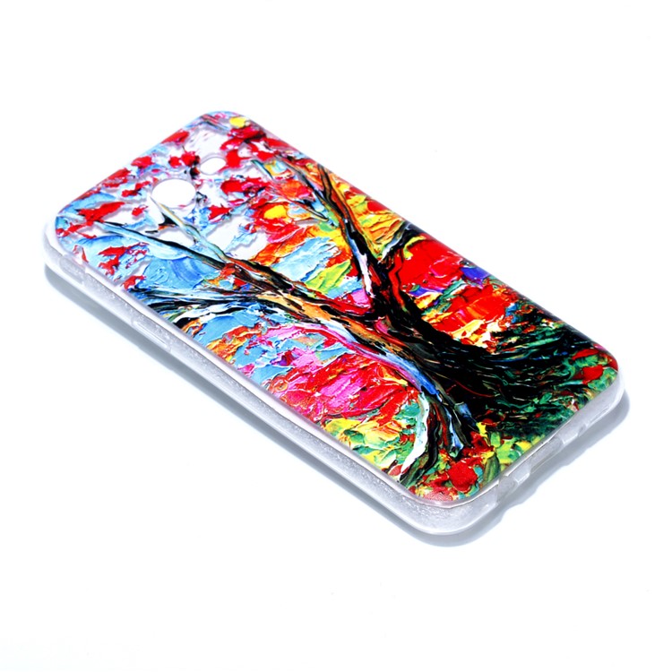 Embossment Patterned TPU Soft Back Casing for Samsung Galaxy J3 Pro (2017) / J3 (2017) EU Version - Oil Painting-3