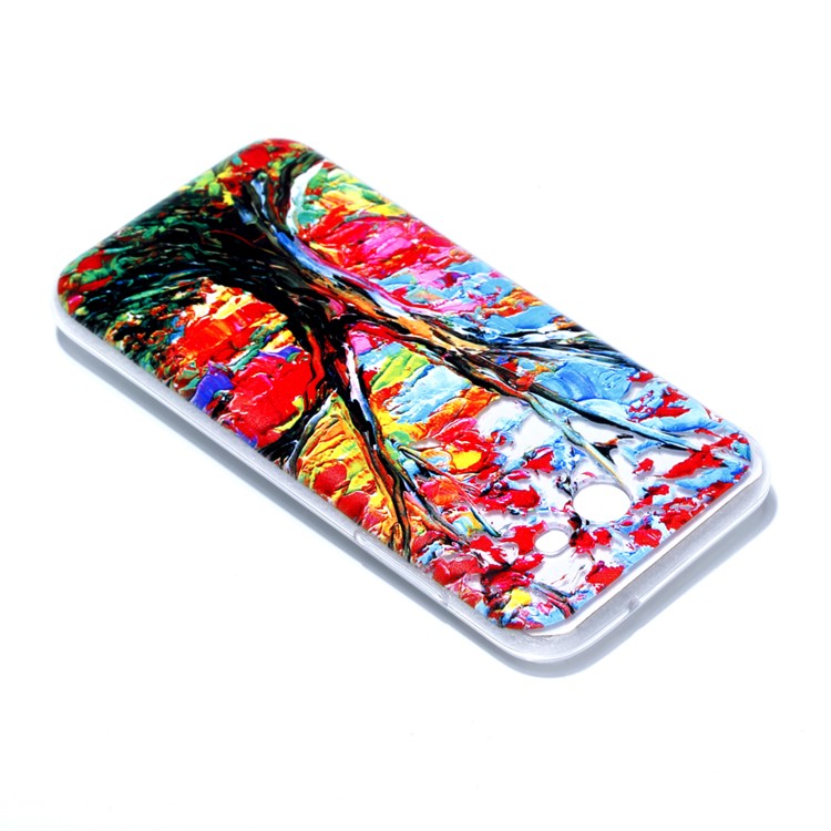 Embossment Patterned TPU Soft Back Casing for Samsung Galaxy J3 Pro (2017) / J3 (2017) EU Version - Oil Painting-4