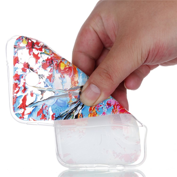 Embossment Patterned TPU Soft Back Casing for Samsung Galaxy J3 Pro (2017) / J3 (2017) EU Version - Oil Painting-5