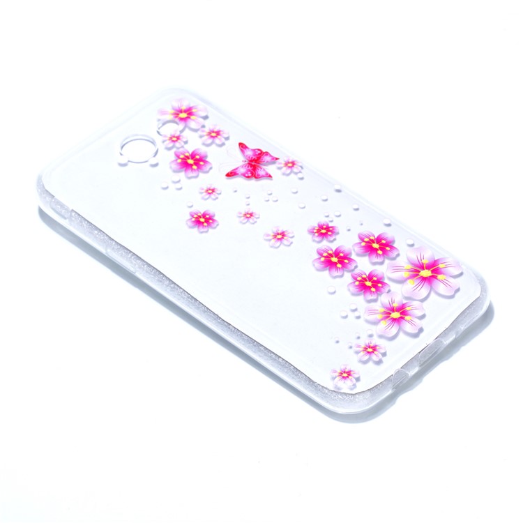 Embossment Patterned TPU Soft Back Case Cover for Samsung Galaxy J3 Pro (2017) / J3 (2017) EU Version - Pink Butterfly and Flower-3