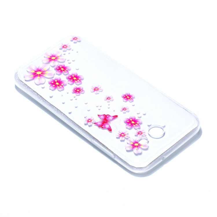 Embossment Patterned TPU Soft Back Case Cover for Samsung Galaxy J3 Pro (2017) / J3 (2017) EU Version - Pink Butterfly and Flower-4