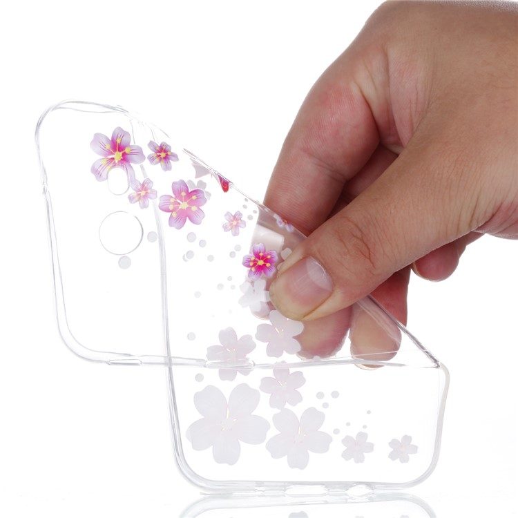 Embossment Patterned TPU Soft Back Case Cover for Samsung Galaxy J3 Pro (2017) / J3 (2017) EU Version - Pink Butterfly and Flower-5