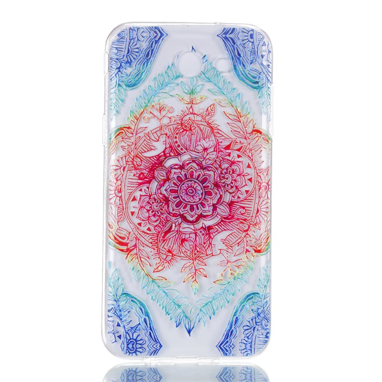 Embossment Patterned TPU Soft Back Shell for Samsung Galaxy J3 Pro (2017) / J3 (2017) EU Version - Colorful Flower-2