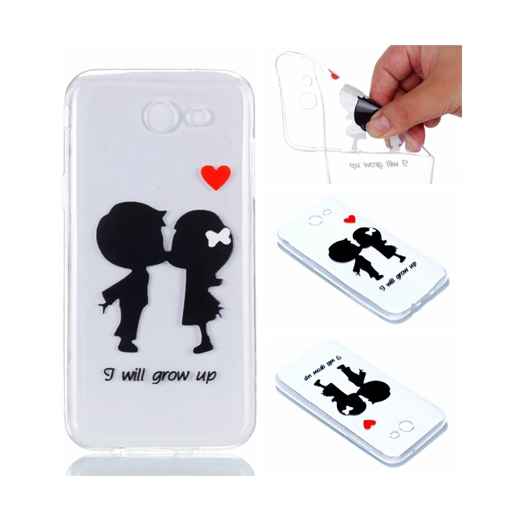 Embossment Patterned TPU Soft Back Accessory Case for Samsung Galaxy J3 Pro (2017) / J3 (2017) EU Version - I Will Grow Up-1