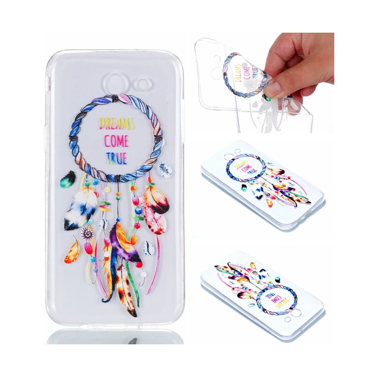 Embossment Patterned TPU Soft Back Cellphone Casing for Samsung Galaxy J3 Pro (2017) / J3 (2017) EU Version - Dream Catcher-1