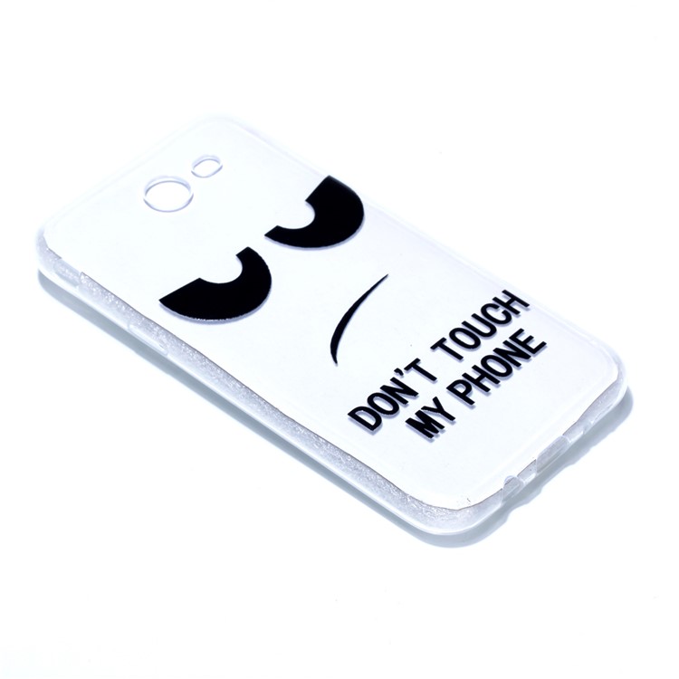 Embossment Patterned TPU Soft Back Cellphone Casing Shell for Samsung Galaxy J3 Pro (2017) / J3 (2017) EU Version - Don't Touch My Phone-3