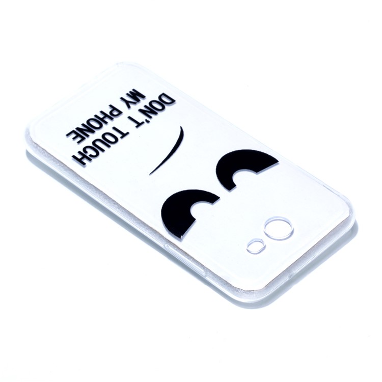 Embossment Patterned TPU Soft Back Cellphone Casing Shell for Samsung Galaxy J3 Pro (2017) / J3 (2017) EU Version - Don't Touch My Phone-4