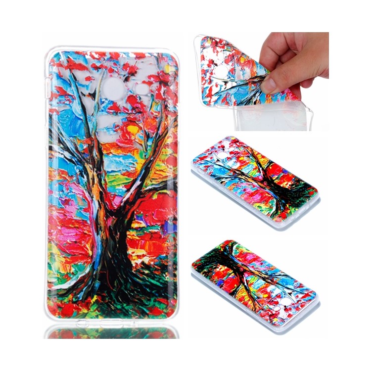 Rubberized Embossed Soft TPU Casing for Samsung Galaxy J5 (2017) US Version - Tree Trunk-1