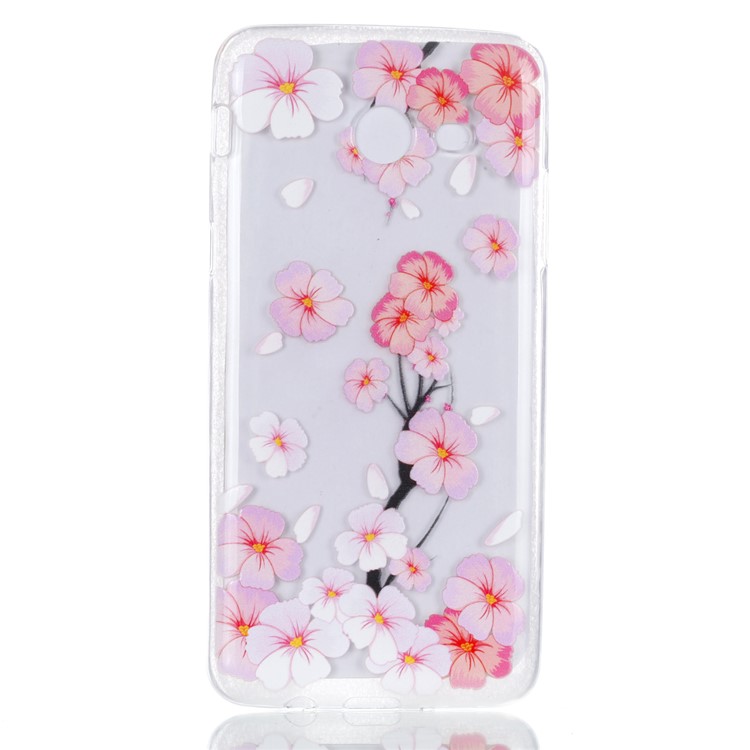 Rubberized Embossed TPU Phone Protective Back Casing for Samsung Galaxy J5 (2017) US Version - Falling Flower-2