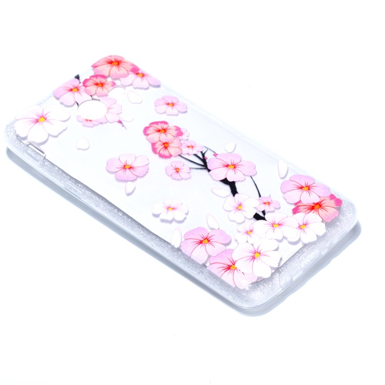 Rubberized Embossed TPU Phone Protective Back Casing for Samsung Galaxy J5 (2017) US Version - Falling Flower-3