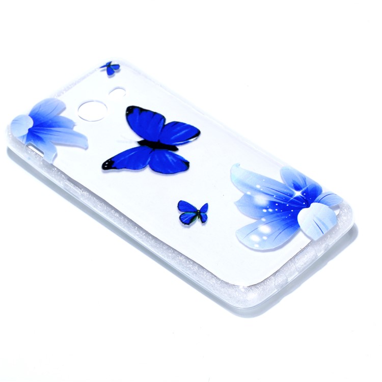 Rubberized Embossed Soft TPU Lightweight Case for Samsung Galaxy J5 (2017) US Version - Blue Flowers and Butterflies-3