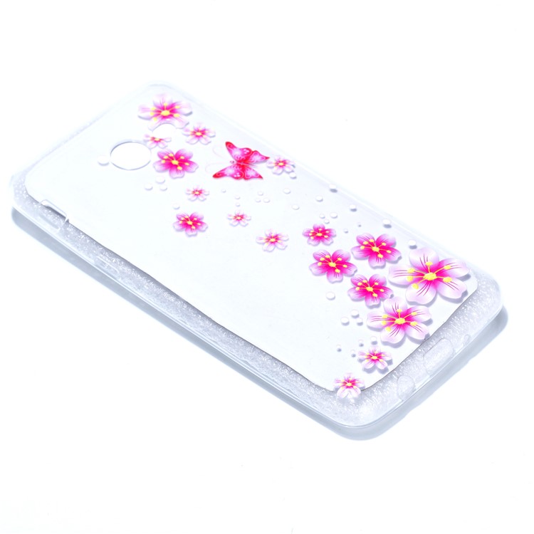 Rubberized Embossed Soft TPU Mobile Cover Case for Samsung Galaxy J5 (2017) US Version - Pink Flowers and Butterfly-3