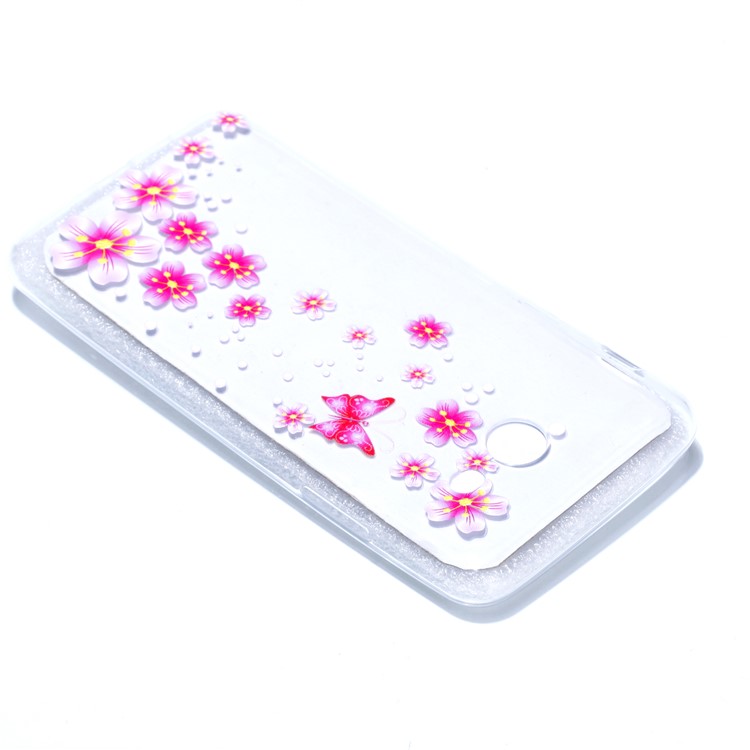Rubberized Embossed Soft TPU Mobile Cover Case for Samsung Galaxy J5 (2017) US Version - Pink Flowers and Butterfly-4